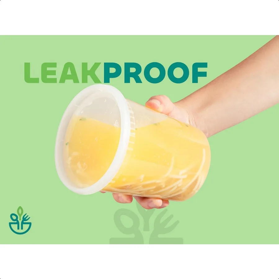 حاويات تخزين الطعام JoyServe Deli مع أغطية 48 مجموعة 2432 أونصة حجم كوارت 2416 أونصة حجم لتر بلاستيكي محكم إعداد الوجبات الجاهزة