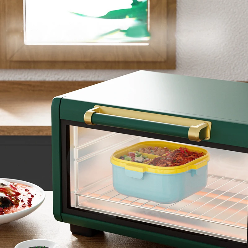 Dwuwarstwowy pojemnik na lunch z motywem kreskówkowym, do mikrofalówki, izolowany, japoński lunch box, podgrzewany, przenośny, szczelny.