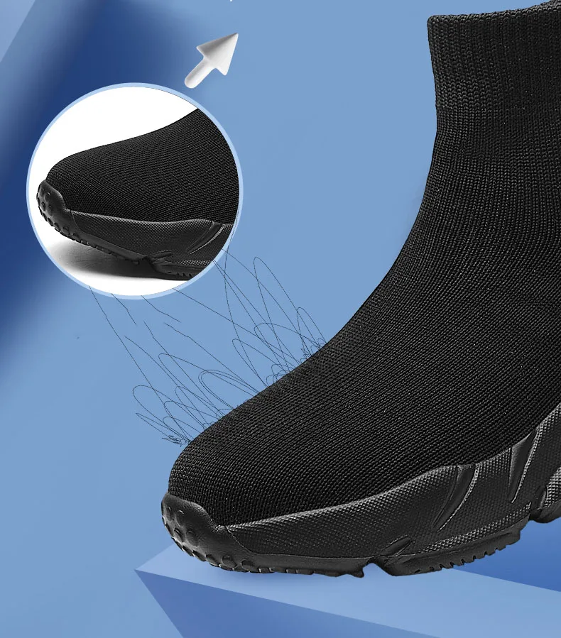 Kinder-Socken-Schuhe Sneakers Mode Strick Luxus Designer High-Top Kinderschuhe Casual Lauf- und Sportschuhe Tennis-Schuhe für Jungen und Mädchen Neu – Detail 3