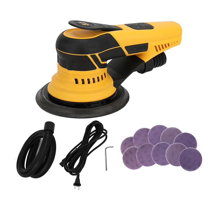 Electric Random Orbital Sander Oscillating grinder Machine Woodworking Sander Tool Sanding Machine Pluggable Wire Central Vacuum