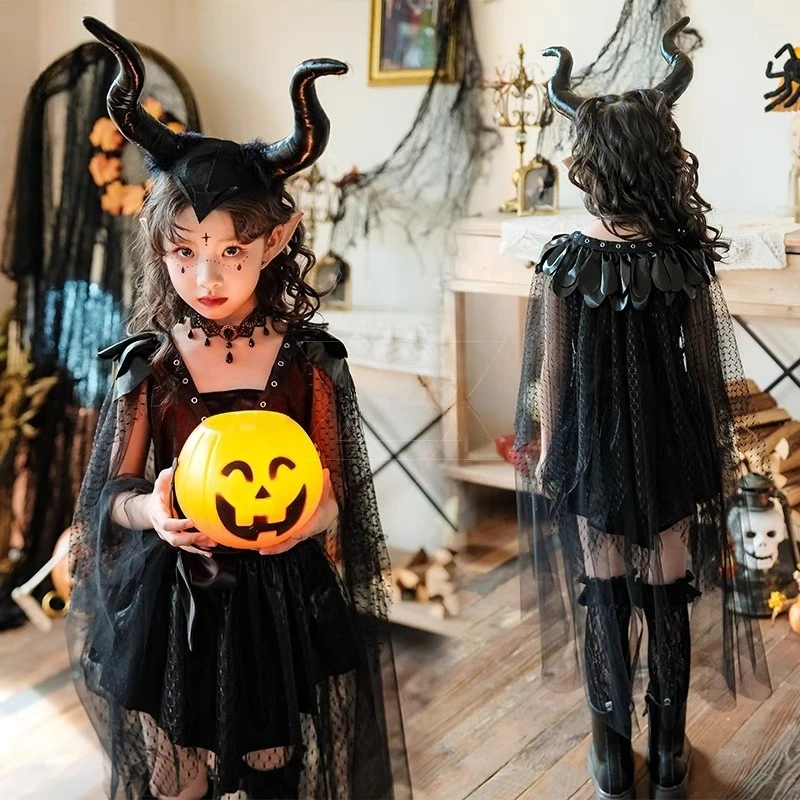 Halloween, Kostiumy dziecięce, Nocne Elfy, Małe Diabły, Wiedźmy, Kostiumy sceniczne, Występy, Dziewczynki, Wampiry, Sukienki