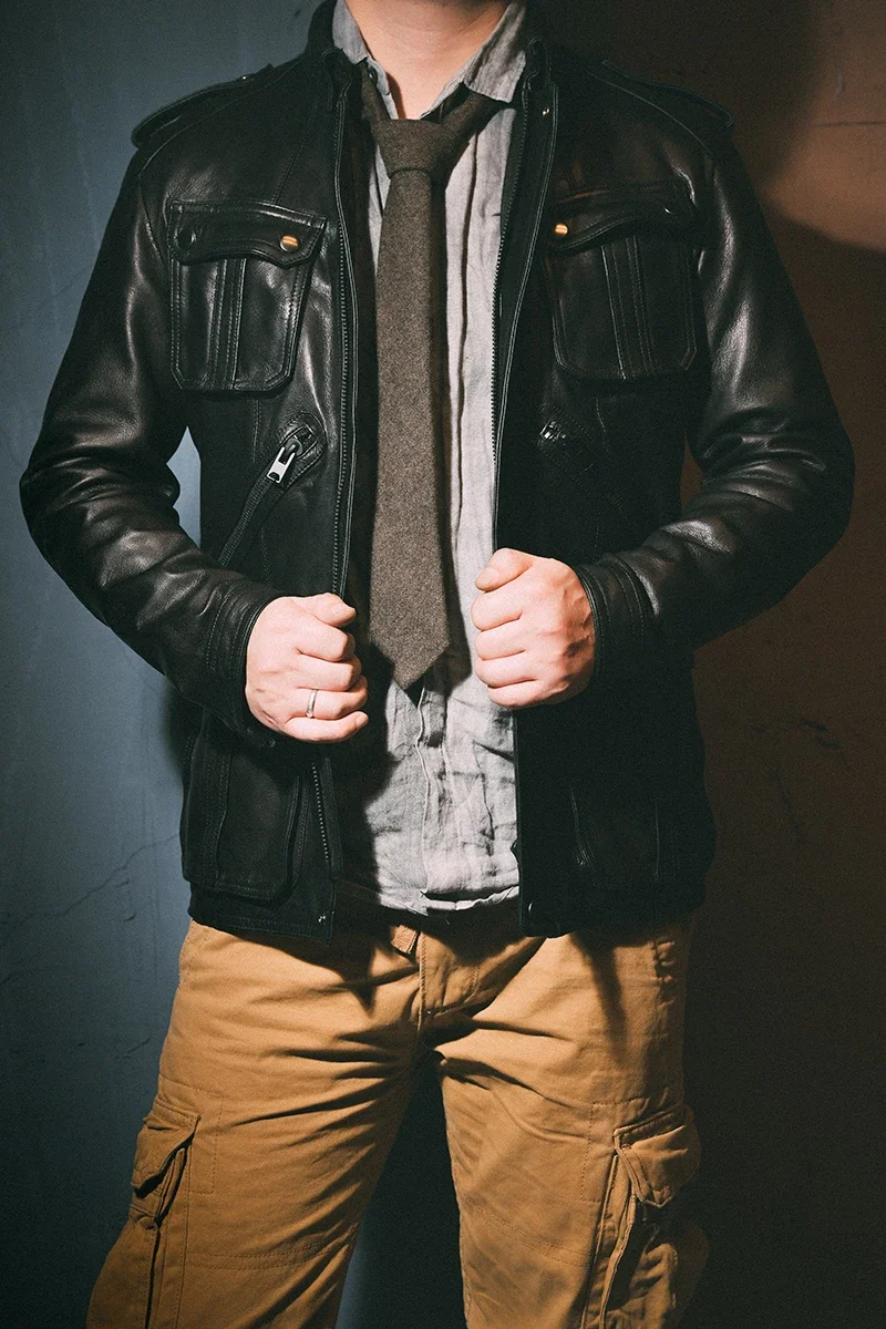 Lny! Großhandel. hohe Qualität. schwarze klassische m65 gegerbte Ziegenleder jacke. Männer coole Echt leder mantel. 1mm dicke Leder kleidung