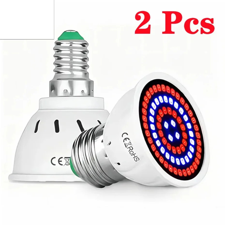 2 Stuks Led Grow Full Spectrum Bol E27 E14 Gu10 Mr16 220V Kas Hydrocultuur Lamp Kweeklicht Voor Indoor Plant Fyto Bloem Lamp