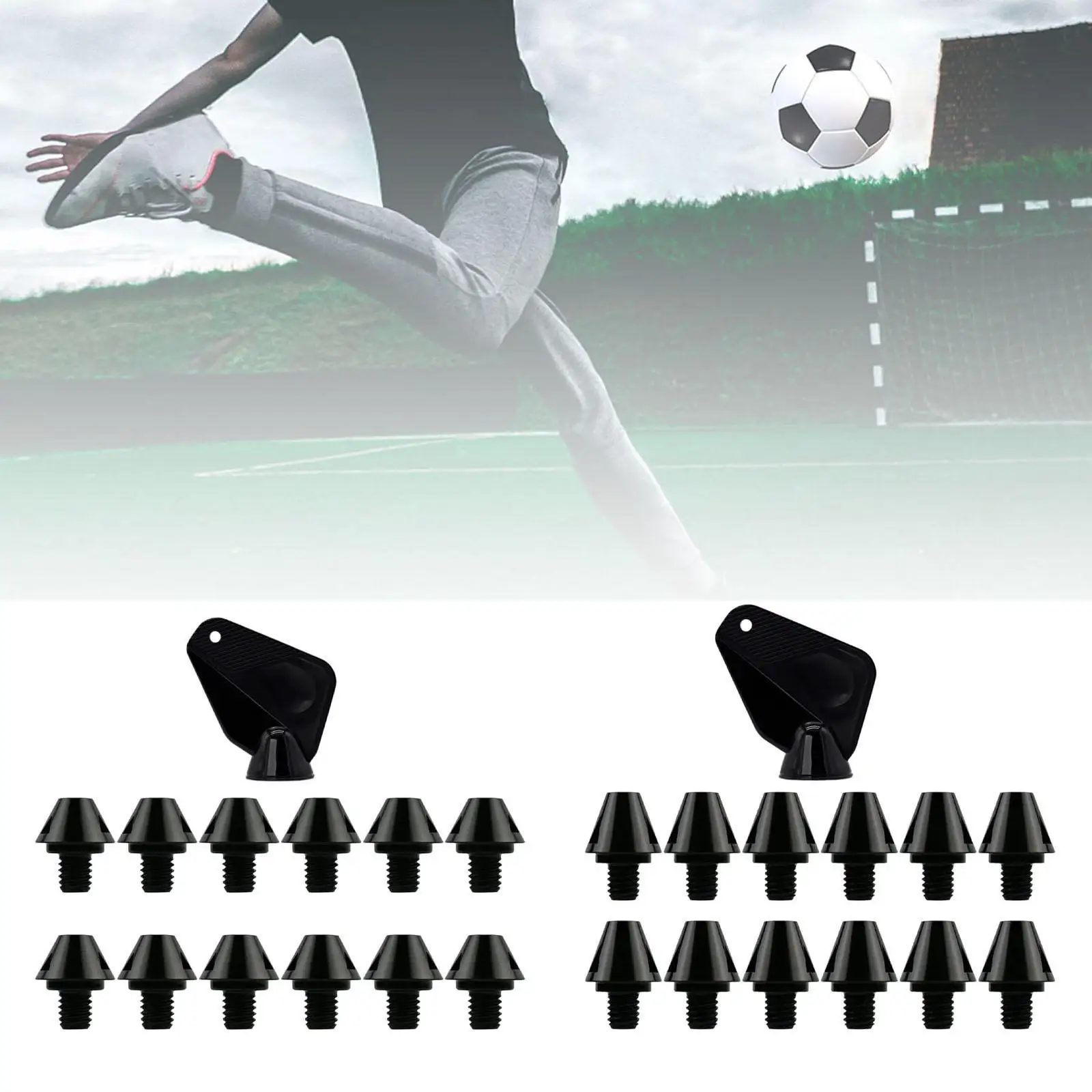 12Pcs Rugby Shoes Studs Soccer Shoe Spikes Professional Anti Slip M6 Football Boot Spikes Track Shoes Spikes for Competition