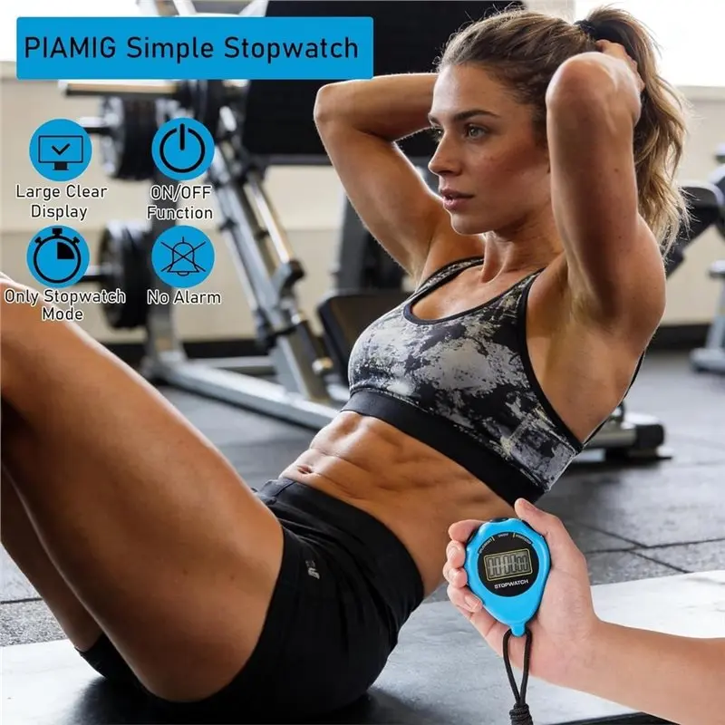ABYN-Simple Stopwatch Sport Timer Only Stopwatch Mode, 2 Pack Display Digital Stopwatch Timer With On/Off Function
