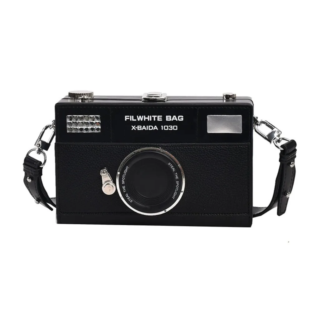 

Elegant PU Camera Shoulder Bag Large Capacity Small Bag Funny Box Bag Crossbody Bag Shoulder Bag Party