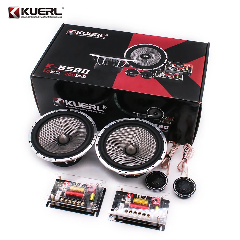 top sale Factory Wholesale New Model 2 Way Car Component 6.5inch Speaker Aluminum Alloy Basin Stand Speaker Set for Car