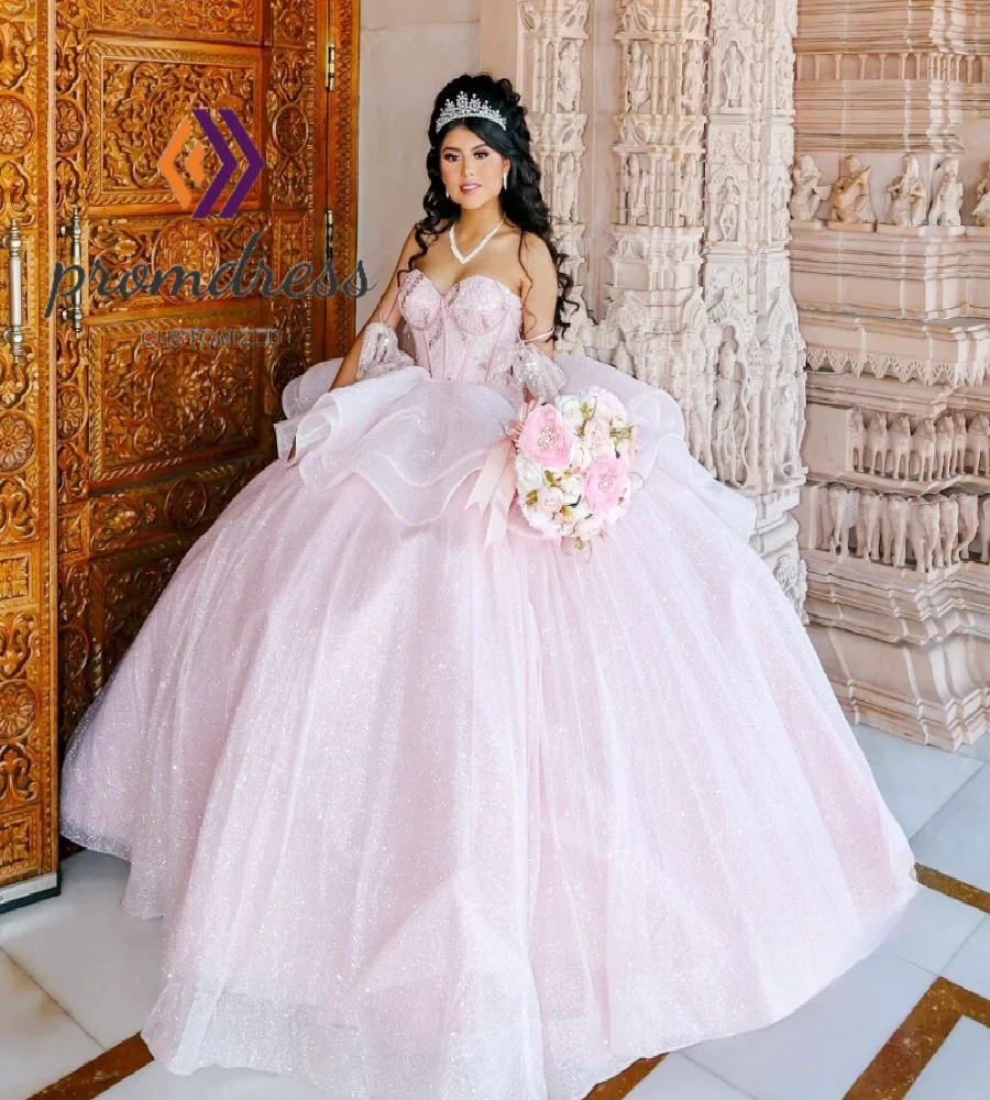

Sparkly Pink Quinceanera Dress Princess Ball Gown Vestidos De 15 Quinceañeras Xv Sweet 16 Dress 2025 Birthday Party Customized