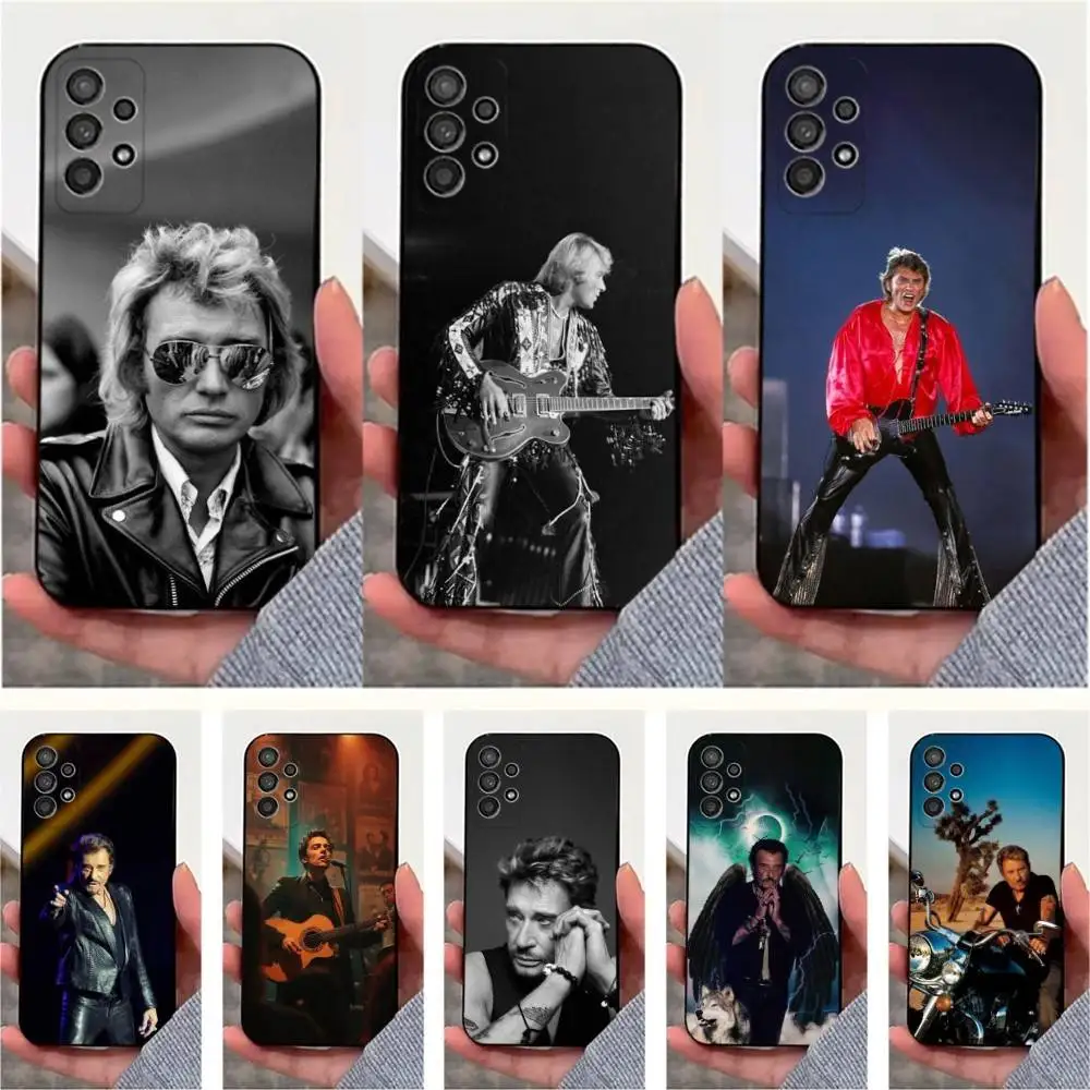 J-Johnny H-Hallyday Singer Phone Case For Samsung S25,S24,S23,S22,S20,S21,S10,Ultra,Plus,Lite,FE,Soft Silicone Black Cover