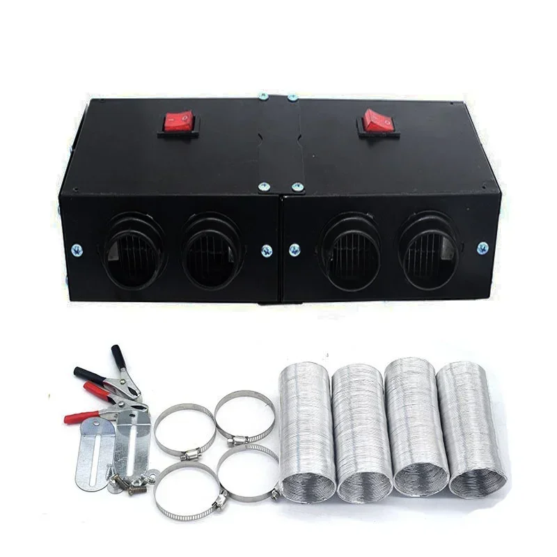 12V/24V Car Vehicle Heater Portable 4 Outlet Heating Windscreen Demister Winter Warmer Defroster 500W For Vehicle RV SUV Truck