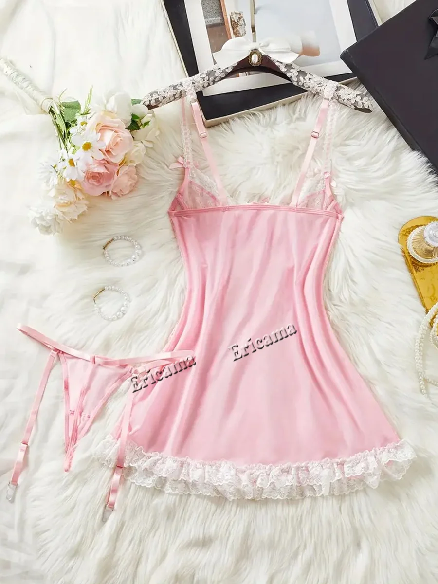 2025 Seksowny zestaw bielizny Hottie Slimming Lingerie Prześwitująca koronka Pure Lust Women's Secret Erotic Suspender Dwuczęściowy zestaw