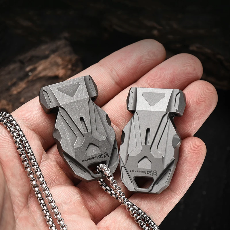 Outdoor Portable EDC Imitates Bird Calls High Score Shell Titanium Alloy Whistle Camping Survival Keychain Tool