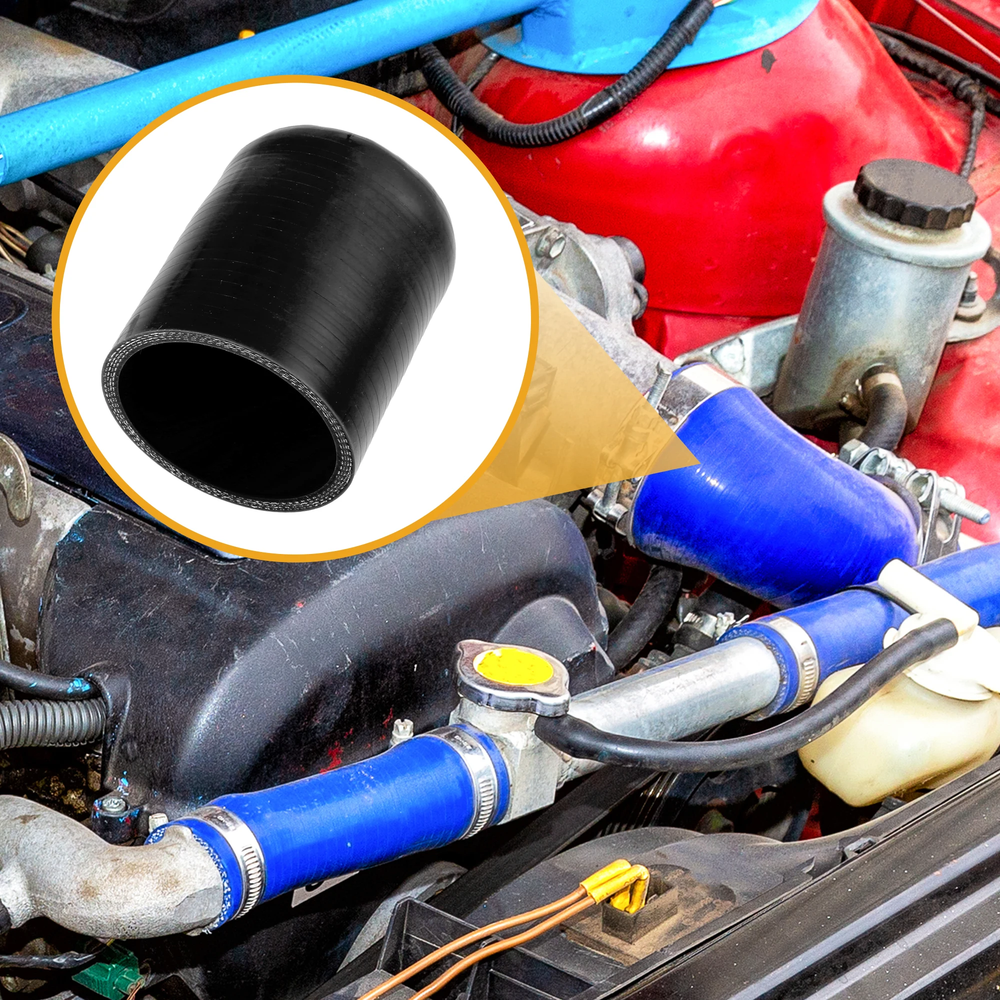 UXCELL 35mm-75mm ID 80mm Tappo del tubo flessibile in silicone lungo Tappo terminale del tubo di aspirazione con morsetto per porta dell'acqua sottovuoto di bypass del riscaldatore del liquido di raffreddamento