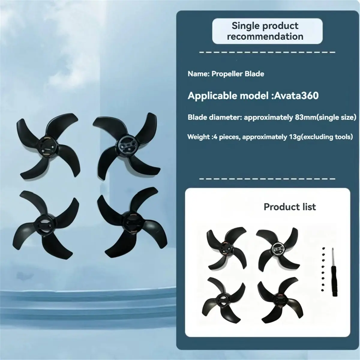 4pcs 3340S Propeller for Avata 360 Drone Propellers Blades Spare Parts Replacement Accessories