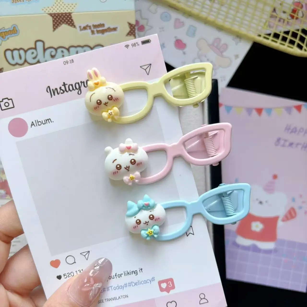 Ji Yi Ka Wa Cartoon Cute Little Eight Glasses Hairpin Hair Clip Sweet Girly Bang Clip Ins Girls' Hair Accessories view 6