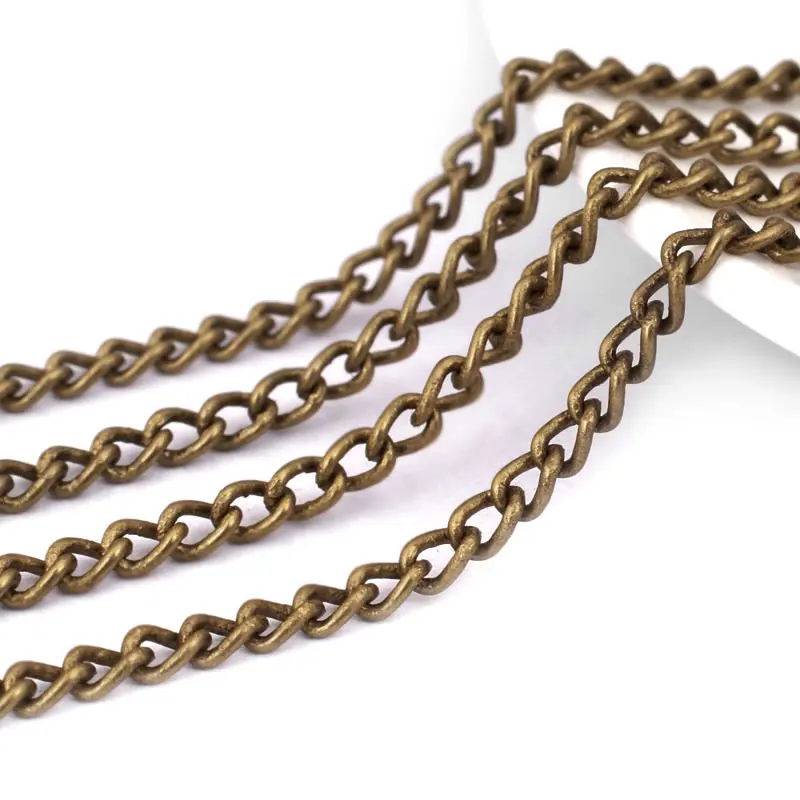 2 Meters width 3MM 3.5MM Antique Bronze Coppe Dense Stronger Extended Chain Diy Jewelry Necklace Findings Accessories Wholesale