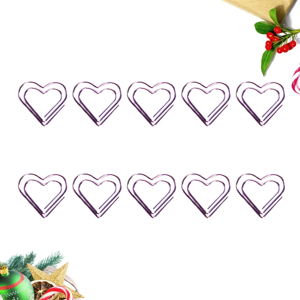 

20Pcs Creative Metal Paper Clip Heart Shape Exquisite Note Organizer Office Bookmark Clips