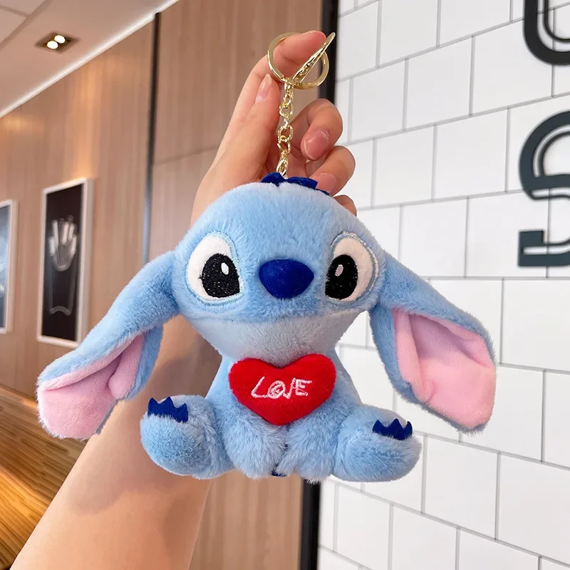 12cm Disney Stitch lalka brelok pluszowy plecak wisiorek Anime Lilo i Stitch zabawka dla dzieci miękki wygodny wypchany prezent urodzinowy