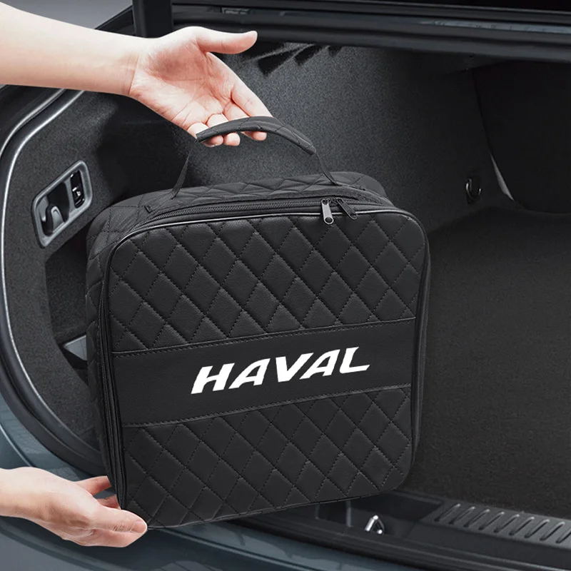 Car Storage Bag Leather Organizer Case For Haval H6 Jolion H9 F7X F7 Dargo H1 H2S Car Rechargeable Gun Storage Box Accessories
