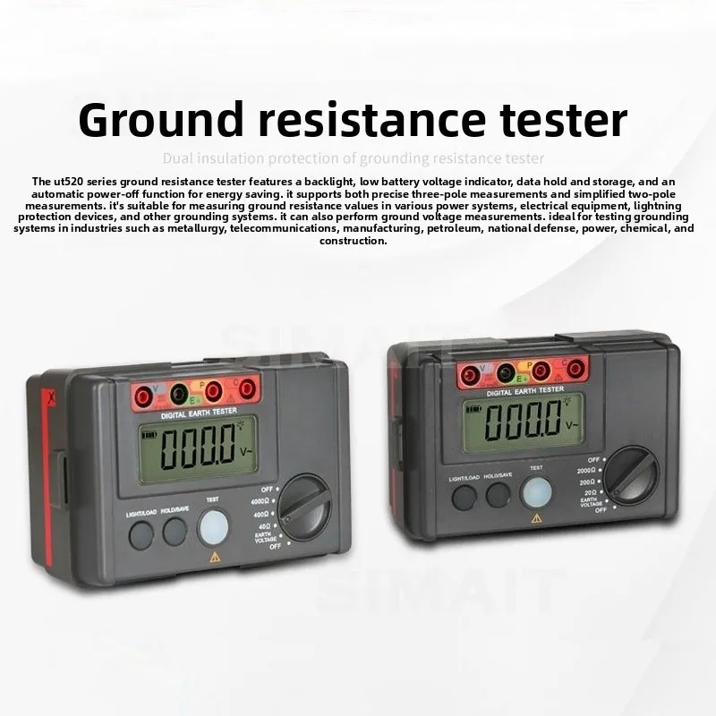 UT521/UT522 Ground Resistance Tester 0-40/400/4000 Ω Double Insulation Protection