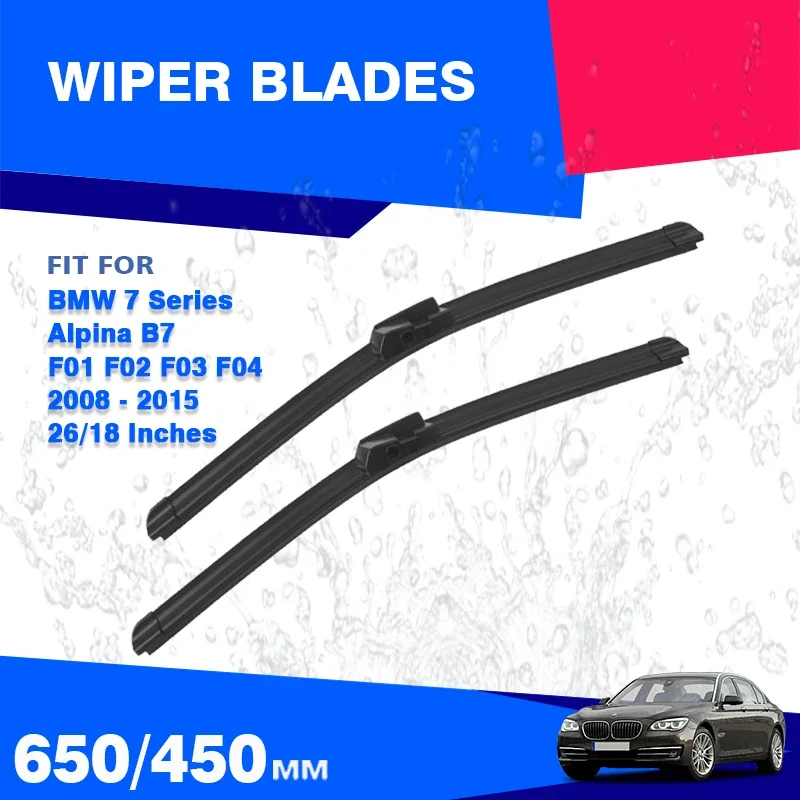 For BMW 7 Series F01 F02 F04 2008 - 2015 Front Windshield HD Wiper Blades Alpina B7 Windscreen 730i 740i 740Li 750i Accessories