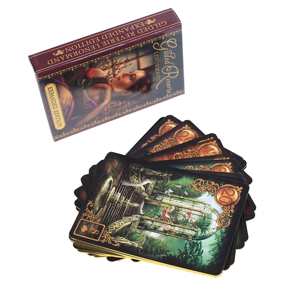 Reverie Lenormand Tarot Deck 47 การ์ด Fate Divination Tarot Card Board เกมออนไลน์คู่มือสําหรับผู้ใหญ่เด็กเกม