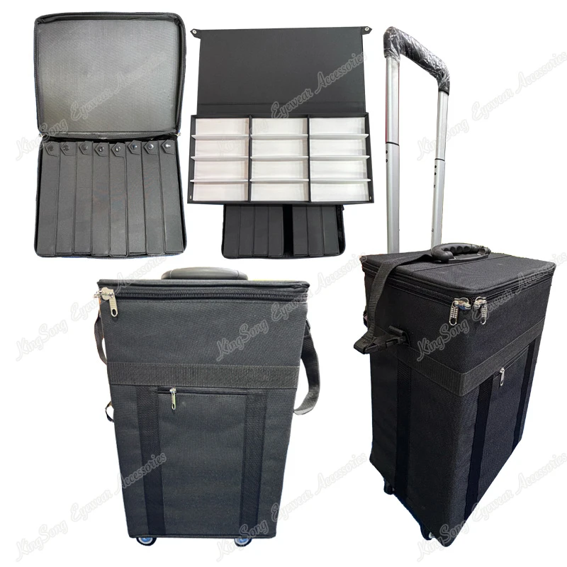 Compact sized Optical suitcase salesman sample carrying bag showcase for 60pcs sunglass/96pcs frames