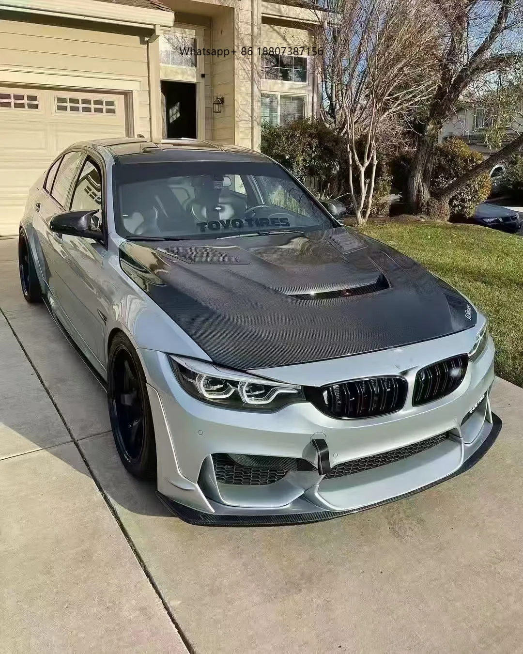 

Front Carbon Fiber Bumper for M3 M4 F80 F82-New Exhaust Cut-Outs Bolt-On Protection