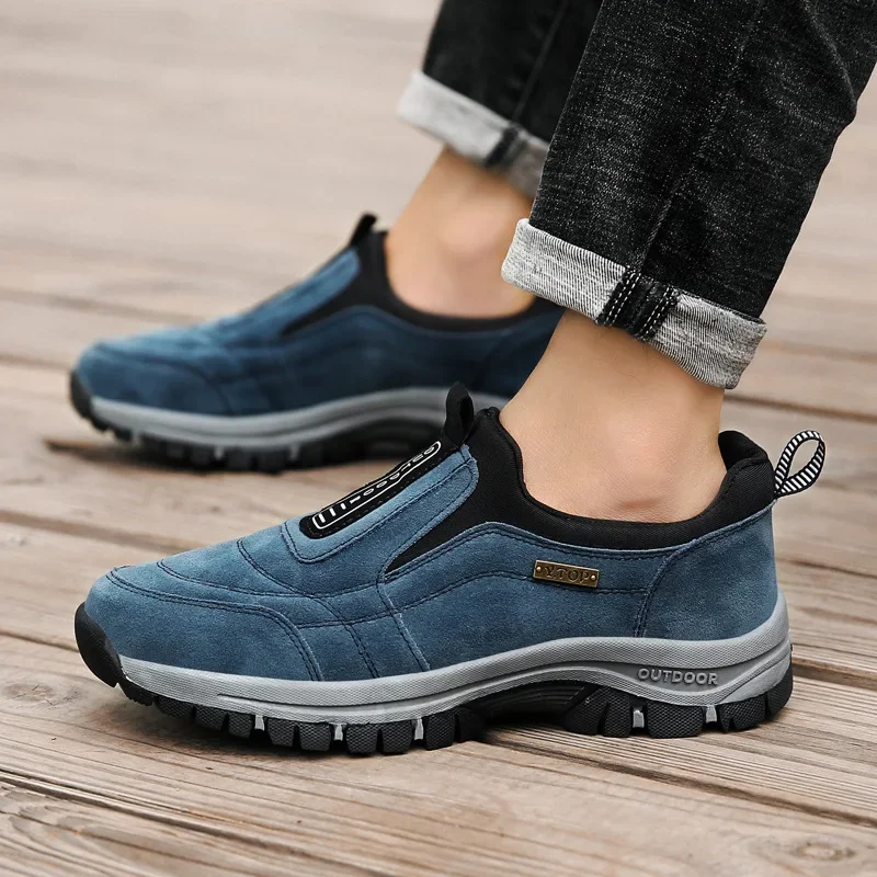 

Outdoor Shoe Men Sneakers Sping Slip On Casual Men Shoes Breathable Suede Leather Shoe Anti-skid Walking Shoe Hot Sale Footwear