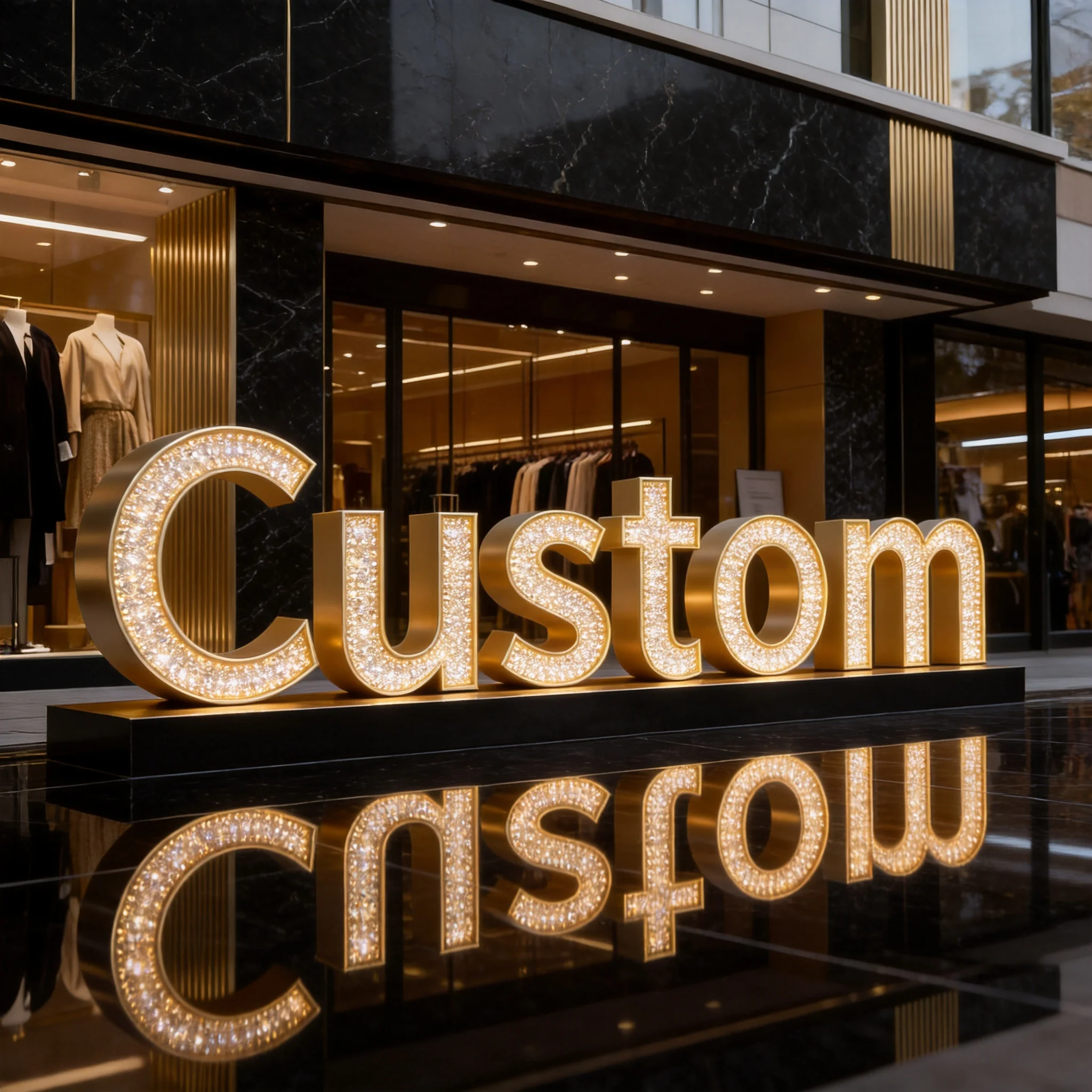 Custom 3D Metal Backlit LED Business Logo Sign, Outdoor Waterproof Illuminated Letter Advertising Sign for Storefront & Shop