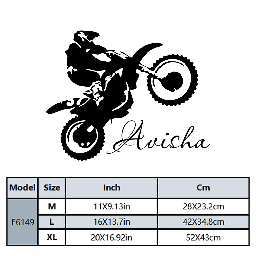 1PC Fashion Motorcyclist Customized Text Home Decorations Pvc Decal For Study Room Wall Art MURAL view 2