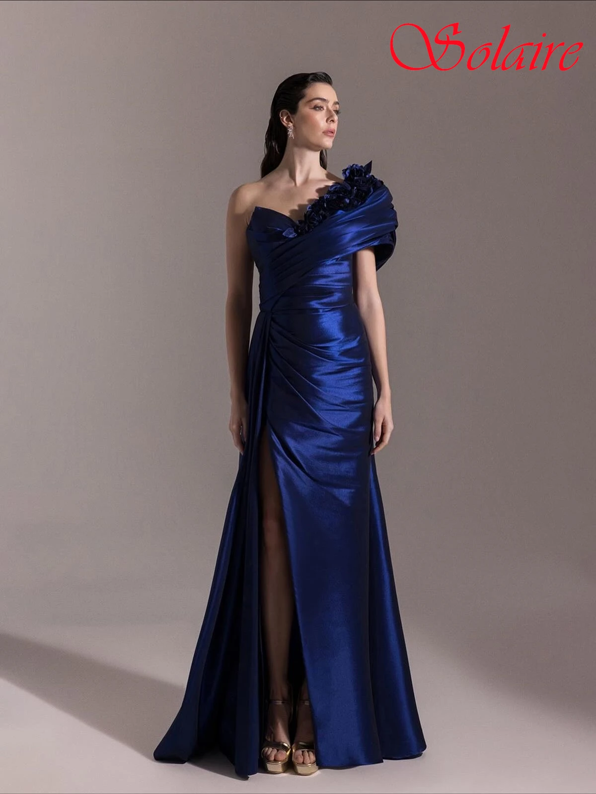 

Customized Straight One Shoulder Elegant Classic Evening Dress Delicate Bespoke Occasion Gowns High Quality Celebrity Gowns