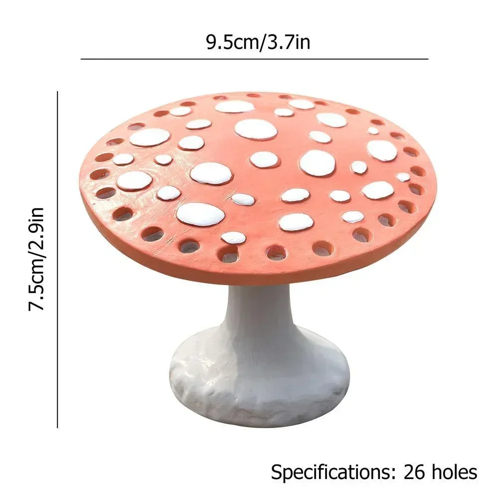 Fashion Mushroom Shape Earring Holder 26 Holes Earrings Storage Rack Display Rack Home Desktop Ornament Stand Resin Organizer
