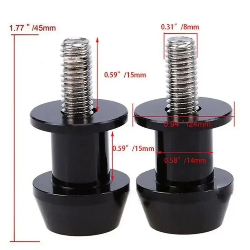 Motorcycle Swingarm Sliders 8mm Rear Lifting Screws Spools 2Pcs Set for Enhanced Stability and Protection