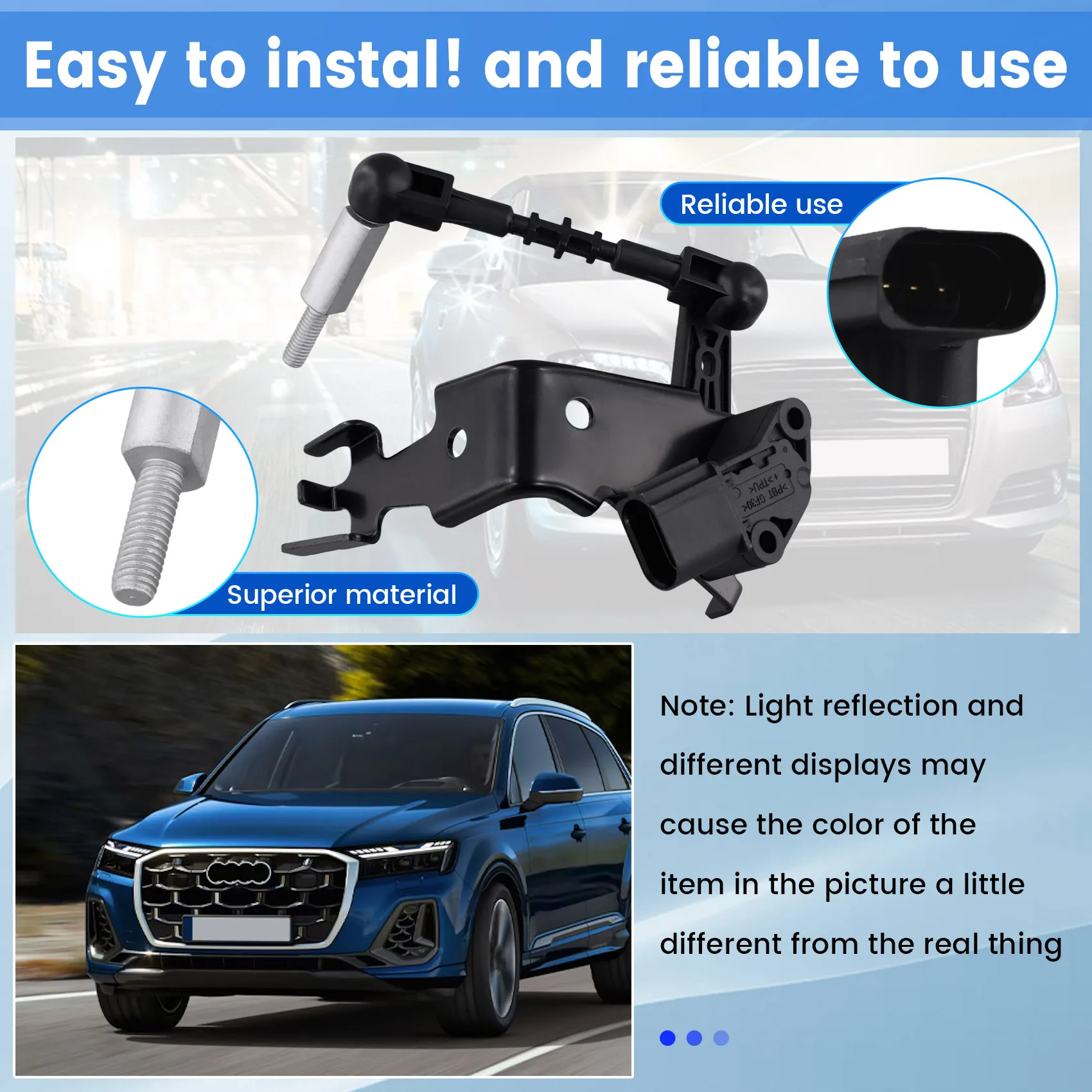 車のフロントヘッドライトレベルセンサー高さセンサー Q7 2018-2024