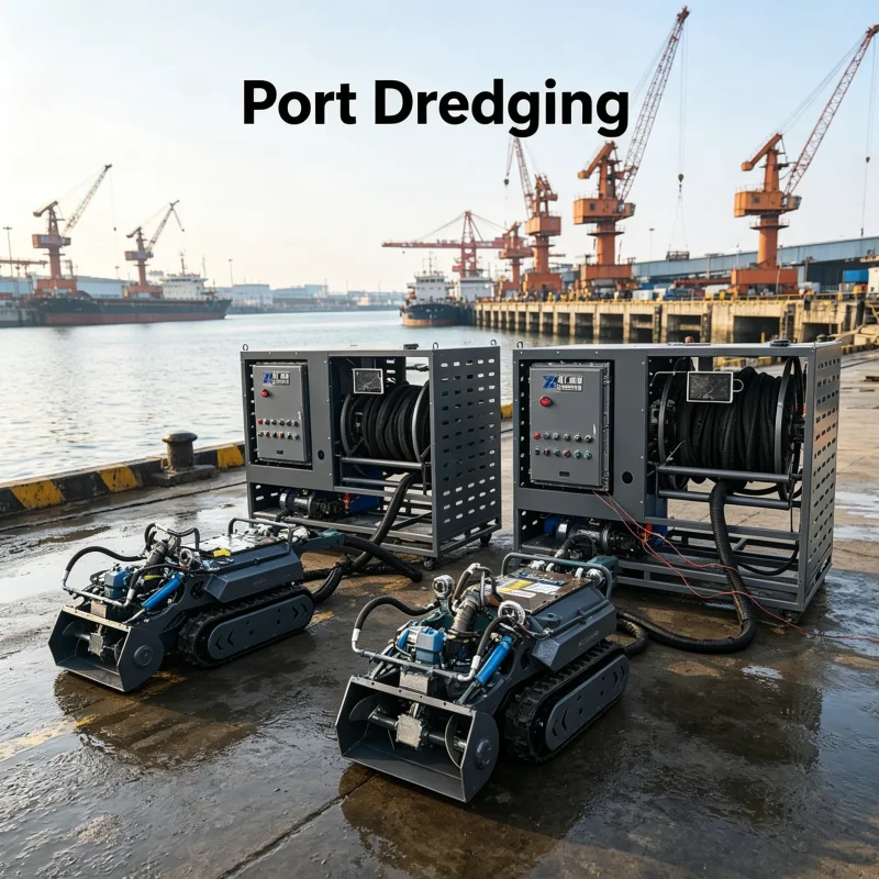 Submersible Dredging Robot Crawler For Industrial Sludge Removal Remote Control High Power Waterproof Silt Cleaning Equipment