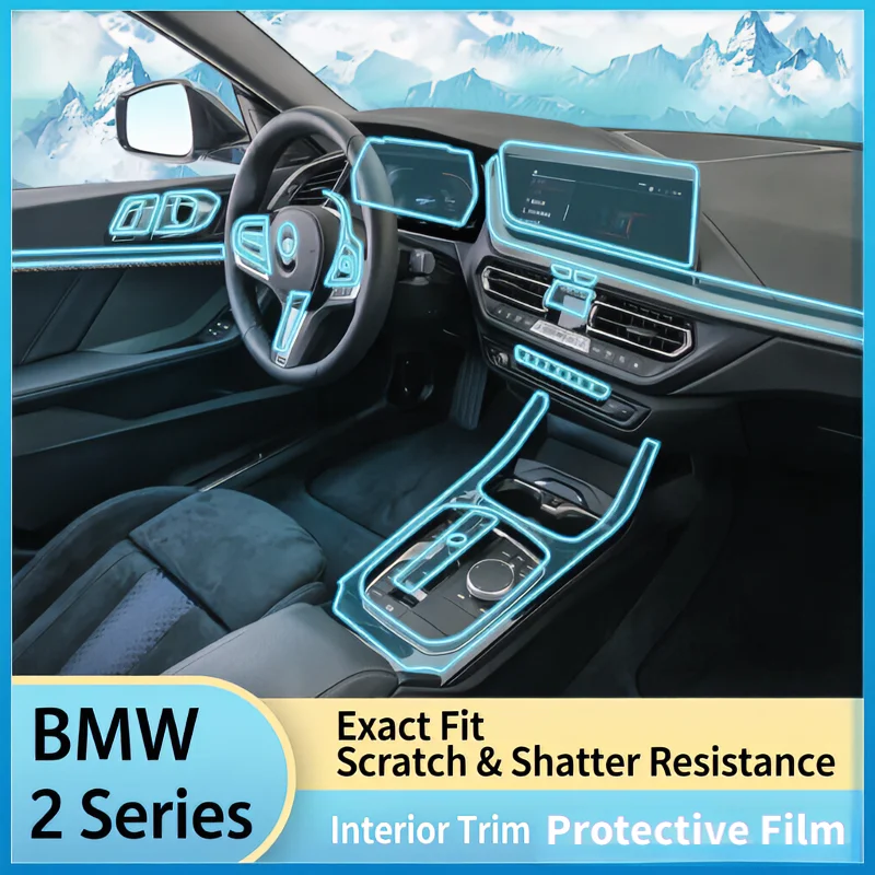 For 2021 BMW 2 Series 225i Interior Film Center Console Screen Dashboard Film TPU Transparent Protective Film Modification