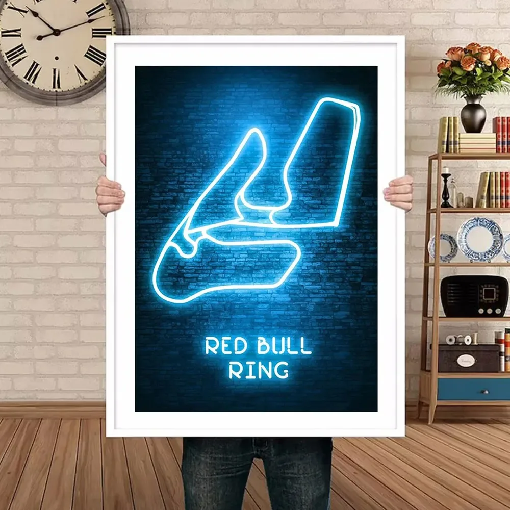 2024 New Neon F1 Formula Race Track Circuit Poster and Print Canvas Painting Wall Art Pictures for Room Home Decoration Gifts