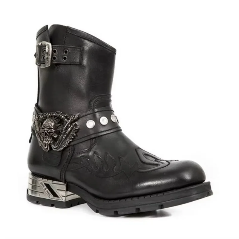 

Mens Winter Ankle Boots High Cotton Upper Rivet Decor Mixed Material Flat Composite Outsole Casual Daily Walking Outdoor Street