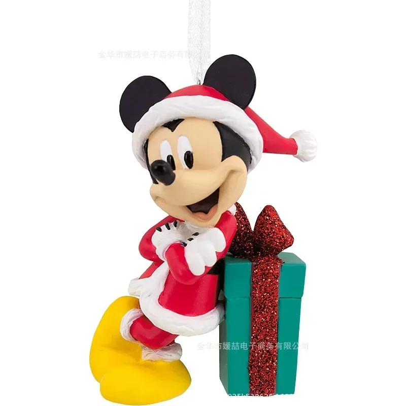 Disney Mickey Mouse Christmas Tree Pendant Minnie Anime Figure Home Decoration Doll Car Ornament Cartoon Hanging Charms Toys