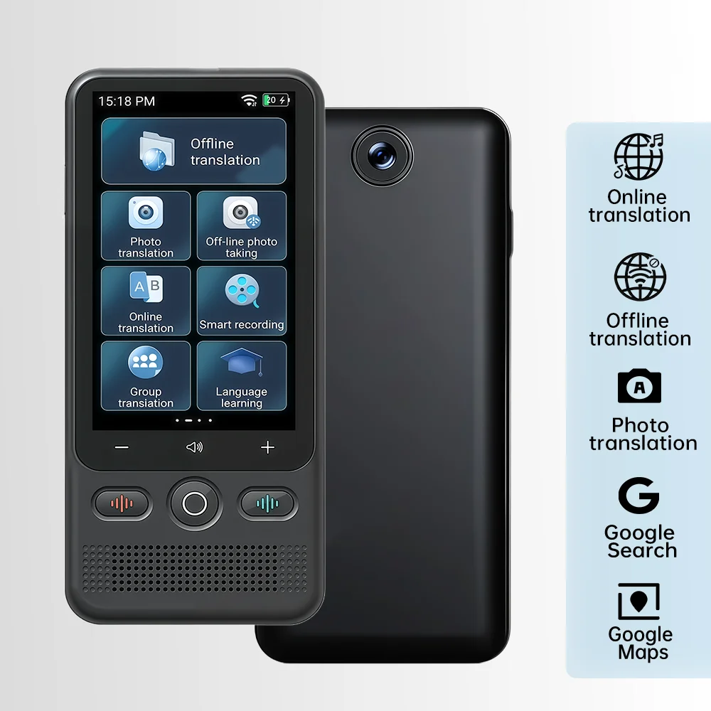 traduttore-ai-t18-con-160-lingue-online-e-17-offline-traduzione-vocale-chatgpt-batteria-1500mah-copre-58-paesi-traduzione-foto