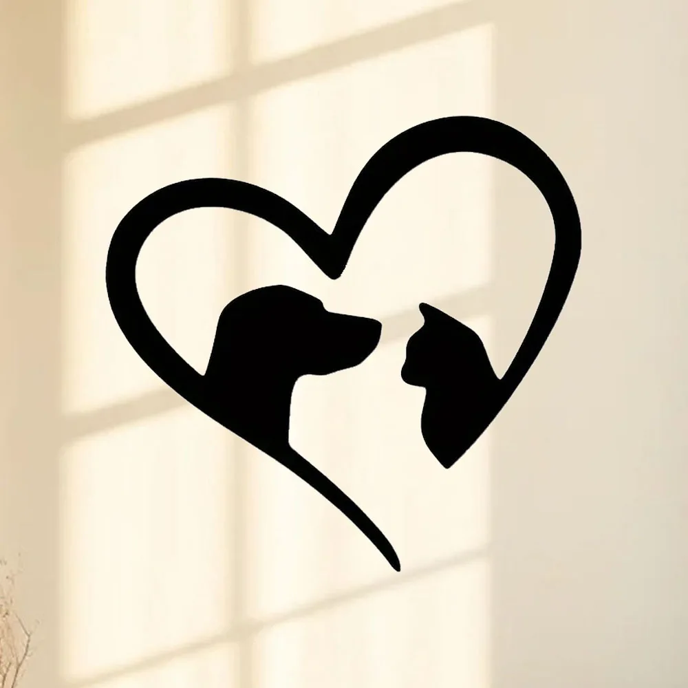 Heart Shaped Paw Personalized Pet Metal Wall Decor Cat Dog Art Indoor Outdoor Home Decoration Unique Gift