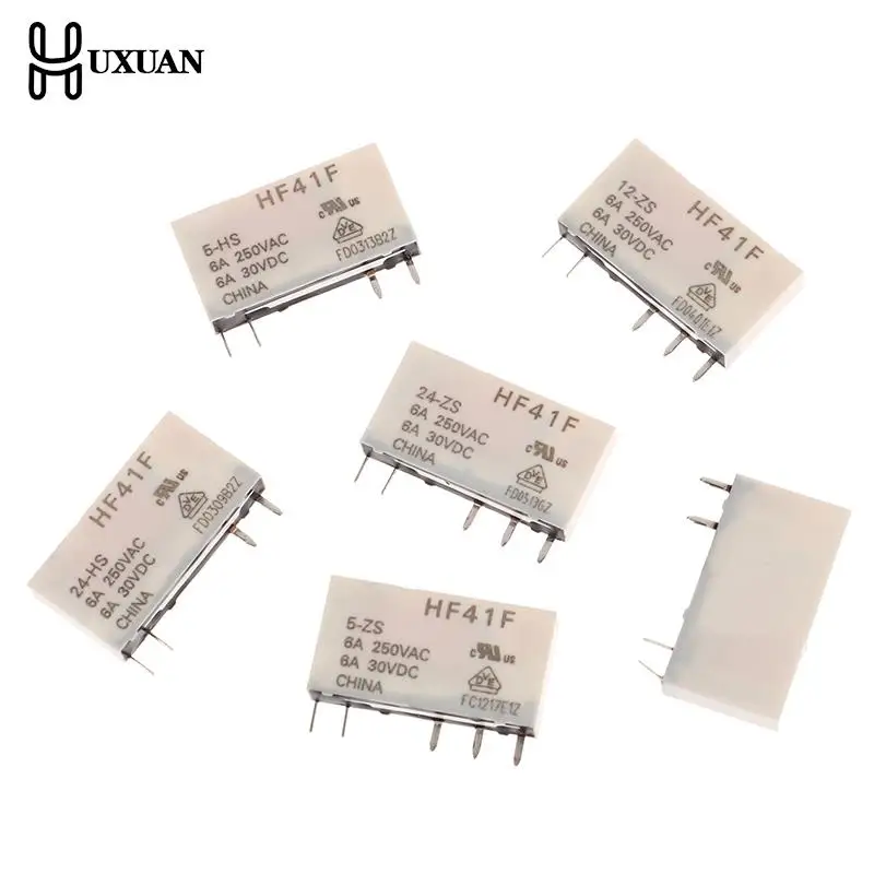 1Pcs HF41F-24-ZS  HF41F-12-ZS HF41F-5-ZS HF41F-5-HS HF41F-12-HS HF41F-24-HS Industrial Relay Subminiature Power Relay