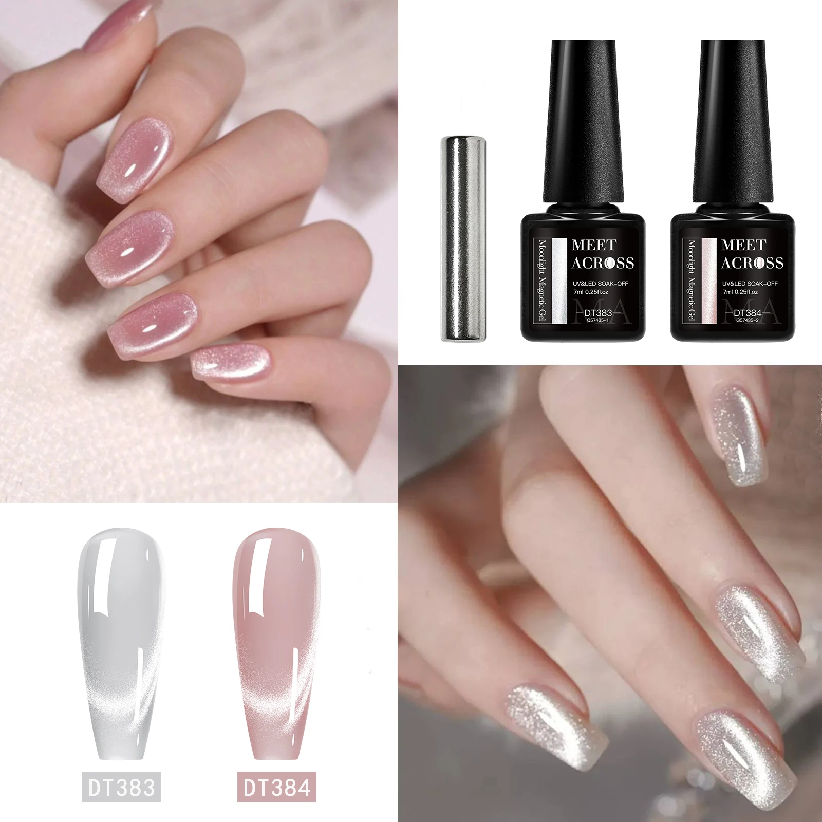 

Набор из 3 магнитных гель-лаков Moonlight с магнитом, нюдово-розовый дизайн для ногтей, полуперманентный, УФ/LED, снимаемый, для салонов красоты