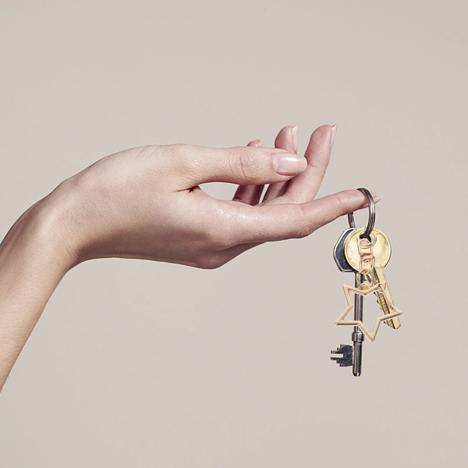 

60pcs Golden Pentagram Snap Hooks Durable DIY Keychain Accessories Bulk Supplies Star Lobster Clasp Swivel Hooks