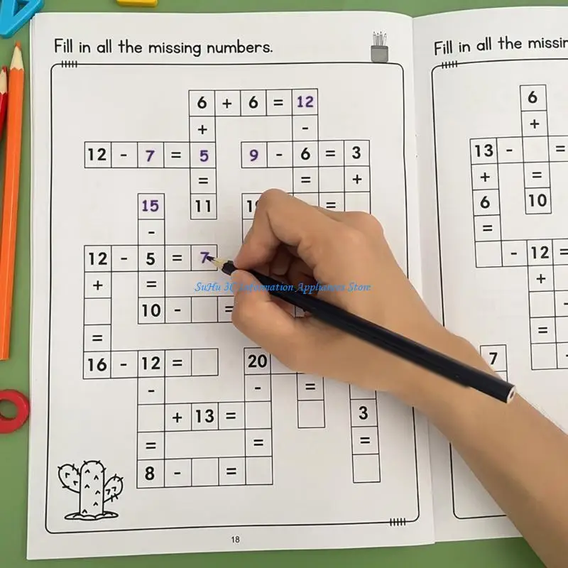 Libro lavoro pratica della frazione base 32 Pagina Coloring e educativo Libro attività per Kid Preschooler Math