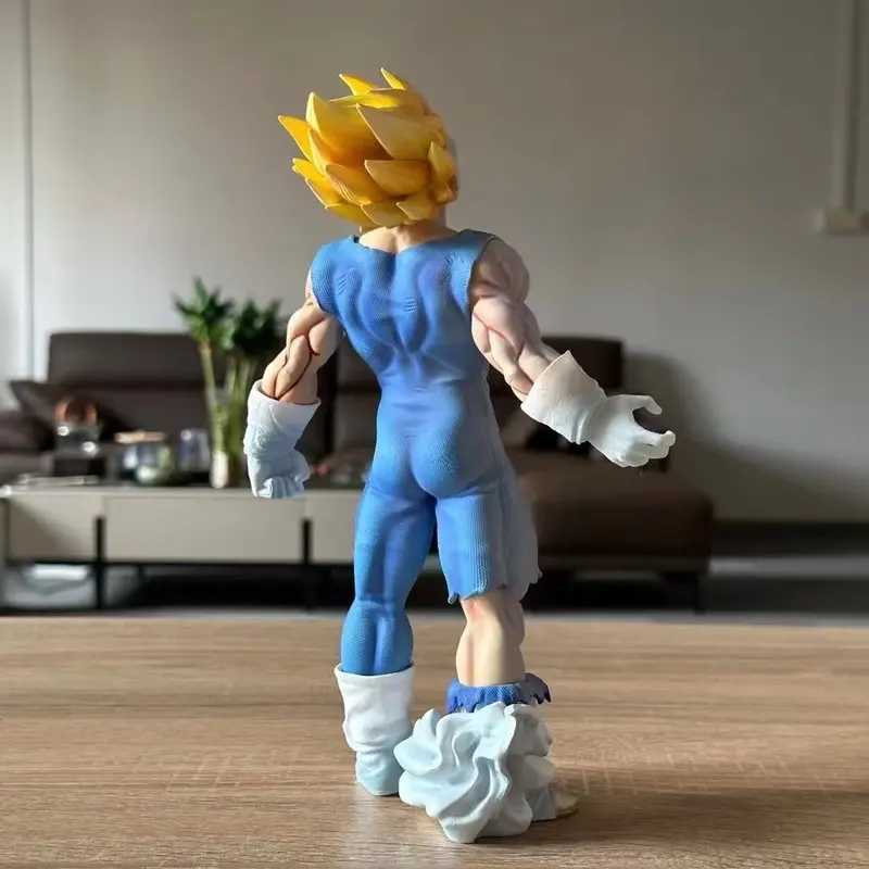 28cm anime ssj vegeta dragon ball z figura de ação batalha danos majin vegeta figura auto-destruct estátua pvc ornamentos brinquedo presentes