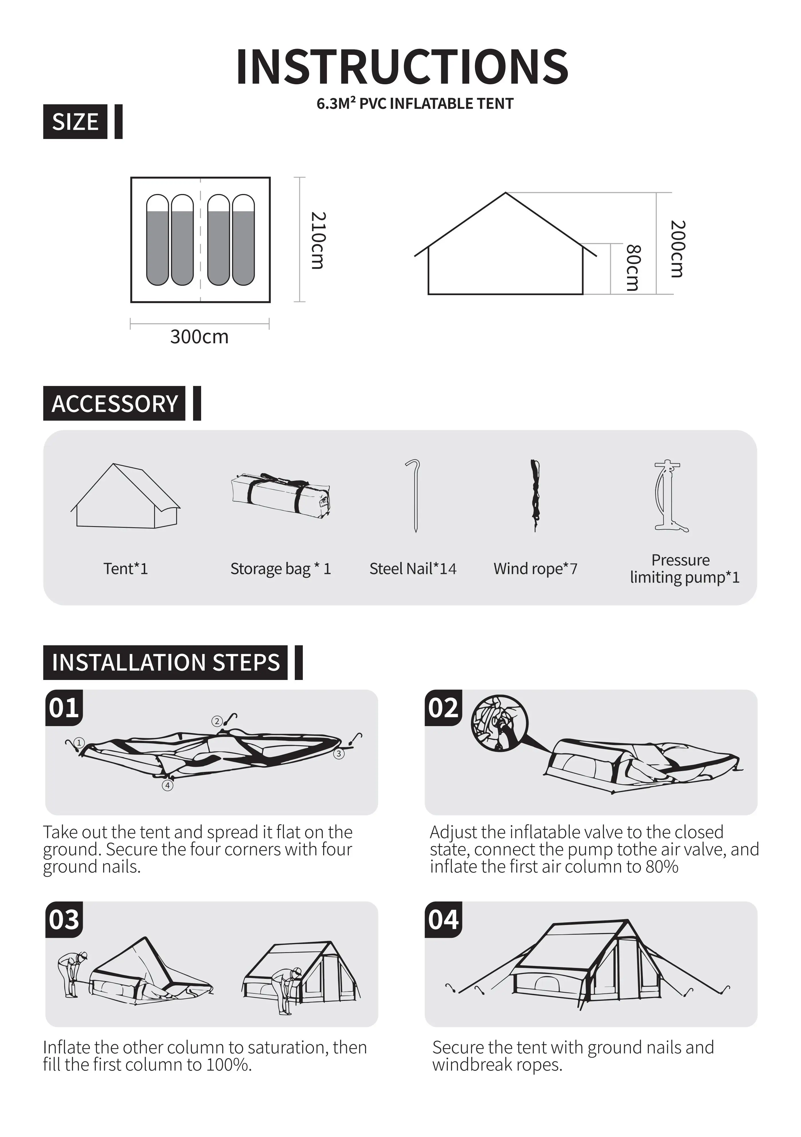 

Надувные палатки для кемпинга с ручным насосом, палатки для глэмпинга, легко устанавливаемые, водонепроницаемые и ветрозащитные, надувные палатки для 4 сезонов, из ткани Оксфорд.