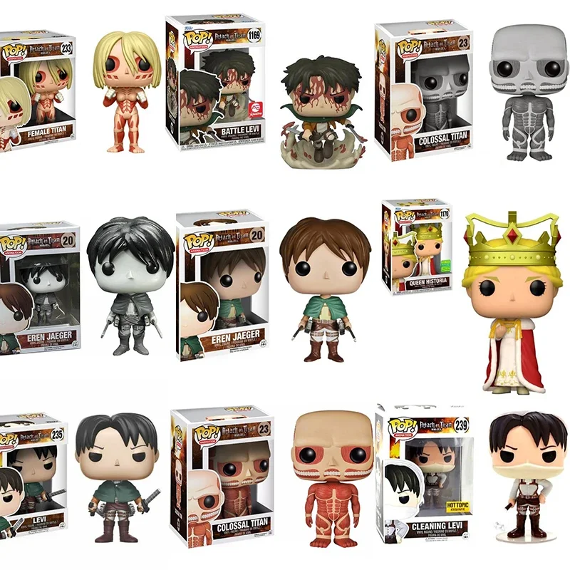 Funko POP Attack On Titan Battle Levi 1169# EREN JAEGER 20 MIKASA ACKERMANN 21 LEVI 235 POP Model Toys Gifts for Children Figure