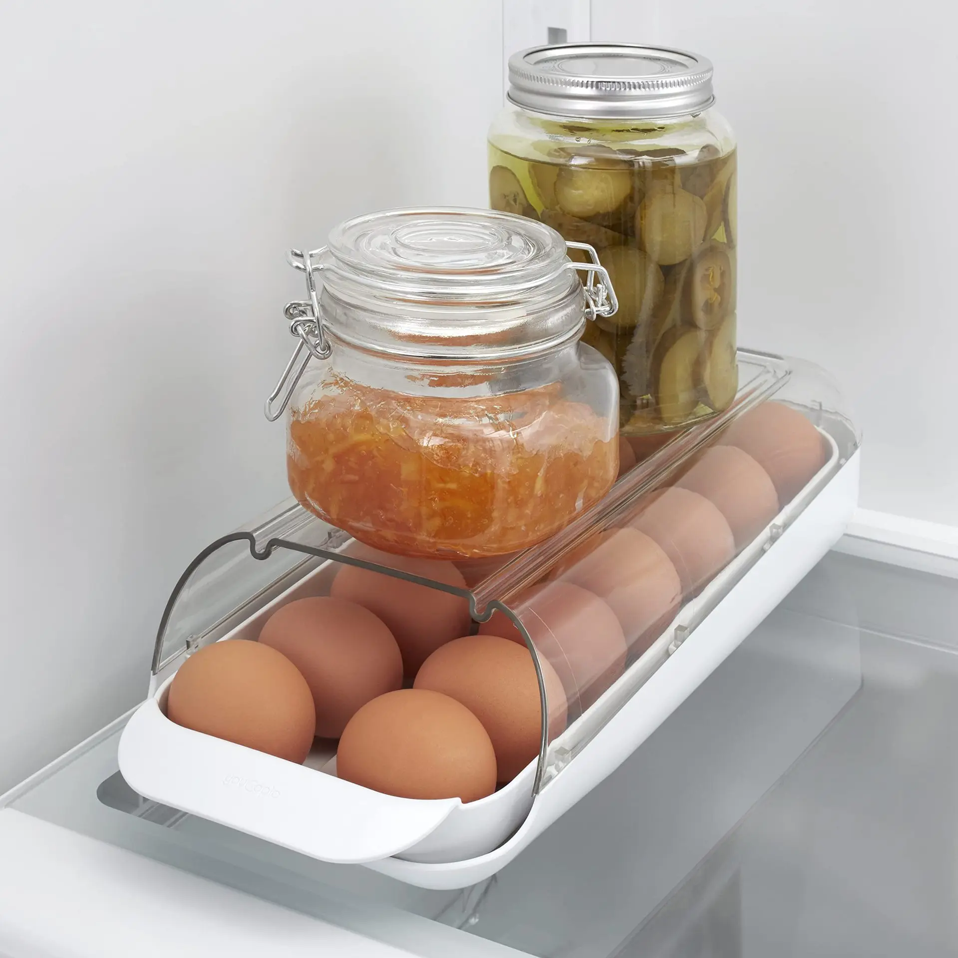 Automatic Egg Rolling Rack Storage Box Egg Dispenser Circular Object Storage Box, Refrigerator Food Organizer Kitchen Tools